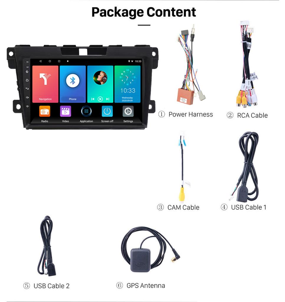 icreative 2DIN Android Car GPS Navigation Radio Multimedia Player For 2007 2008 2009 2010 2011-2015 Mazda CX-7 Car Radio