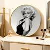 Black & White Classic Round Frame Photo - Quality Printed Portrait a Nice Home Decor Ideal for Bedroom Beauty Room & Home Use