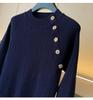 Women's Royal Blue Long-Sleeve Bodycon Wool Knit Dress for Autumn/Winter