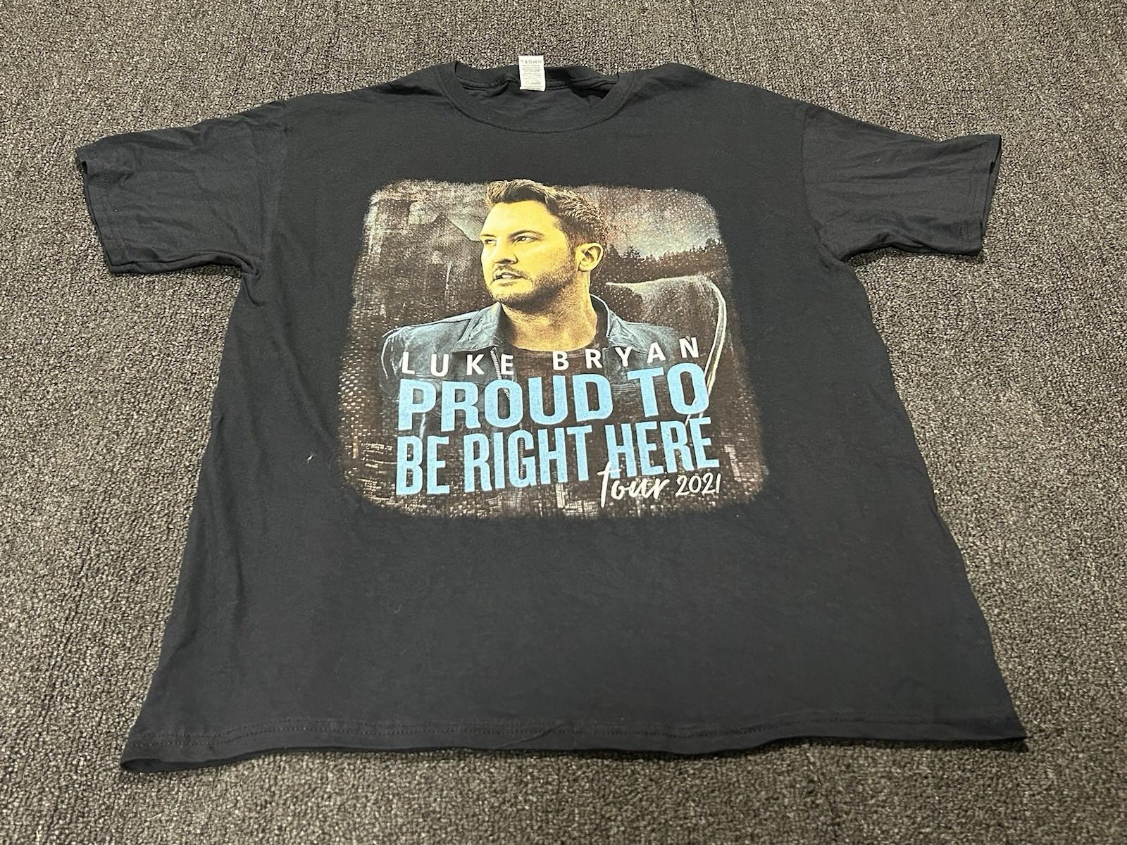 Luke Bryan Men s Large Black Proud To Be Here Tour 2021 T-Shirt Unisex T-Shirt L