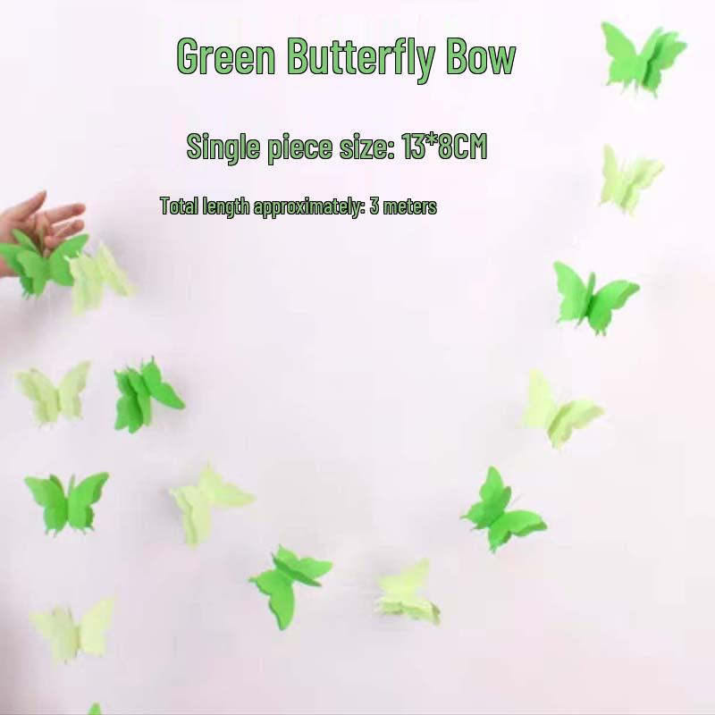 Colorful 3D Paper Butterfly Garland for Party, Wedding, and School Decoration