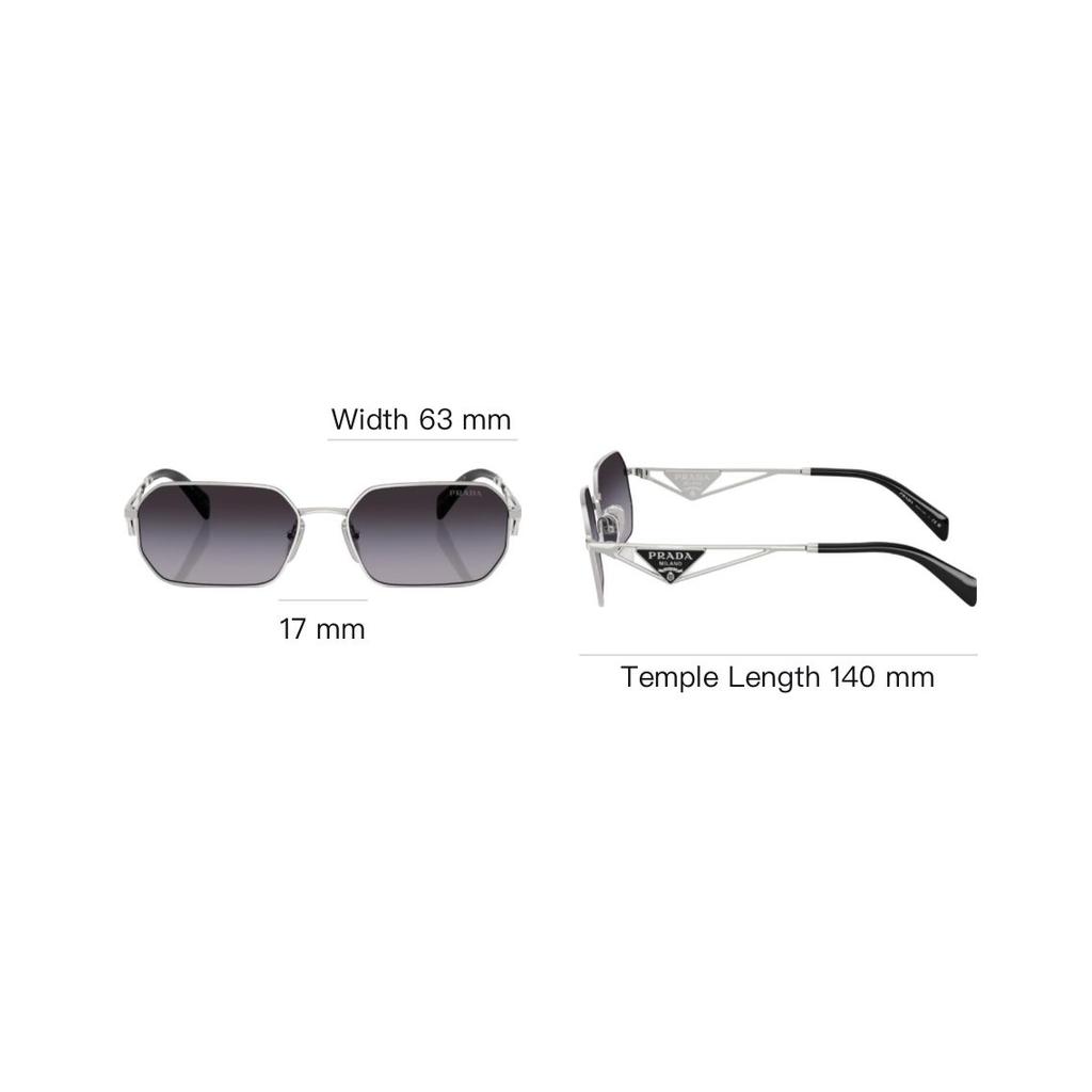 Prada Irregular Shape Sunglasses Women Sunglasses Silver PR-A51S1BC90A
