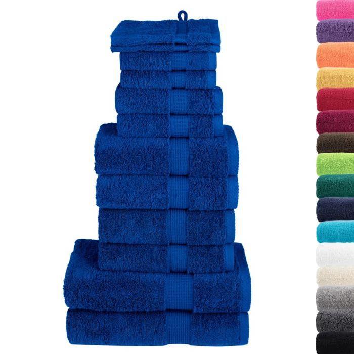 VidaXL Ensemble de Serviettes de Qualité Supérieure 12 pcs, Essuie-mains, Serviettes de Douche, Draps de Bain, Serviettes 137572