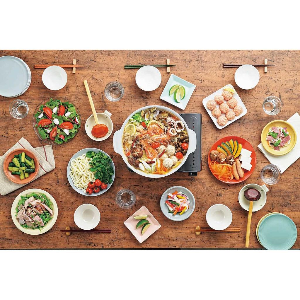 Bestco Tabletop IH with Glass Wine Red Ceramic Bistro Carole Pot, Two-handed Pot, 16cm, Lid, NQ-0051