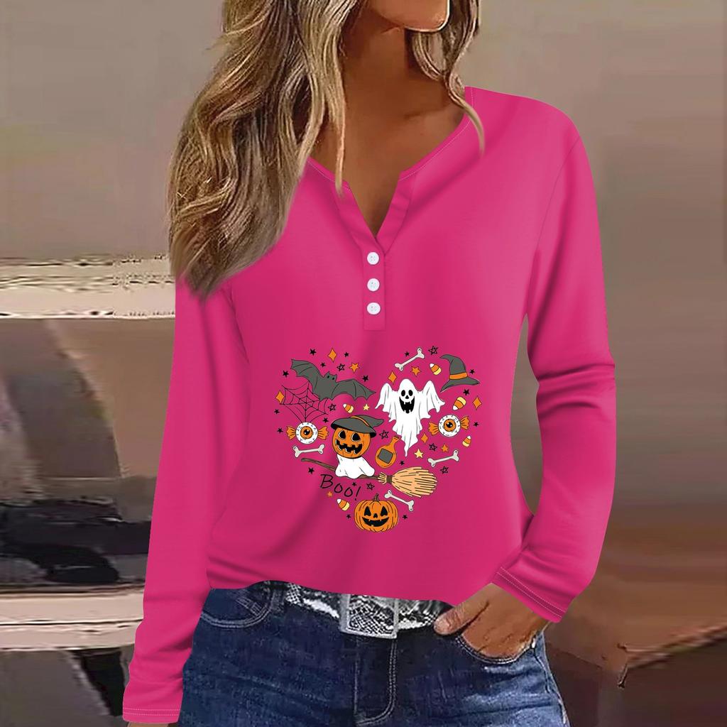 Women's T Shirt Tee Button Floral Print Long Sleeve Daily Weekend Fashion Basic V-Neck Regular Top