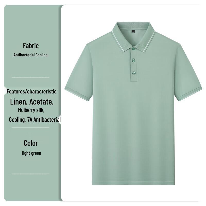 Men s Cooling Breathable Short Sleeve Polo Shirt 3XL