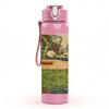 1PC Garden Pond Flower Scenery Print 750ml Color Plastic Sports Water Bottle Leakproof Flip Straw Lid Suitable for Sports Office Home Use