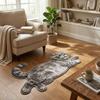 2D Home Decor Carpet Non-Slip Cartoon Carpet Cute Cat-Shaped Area Rug  Living Rooms