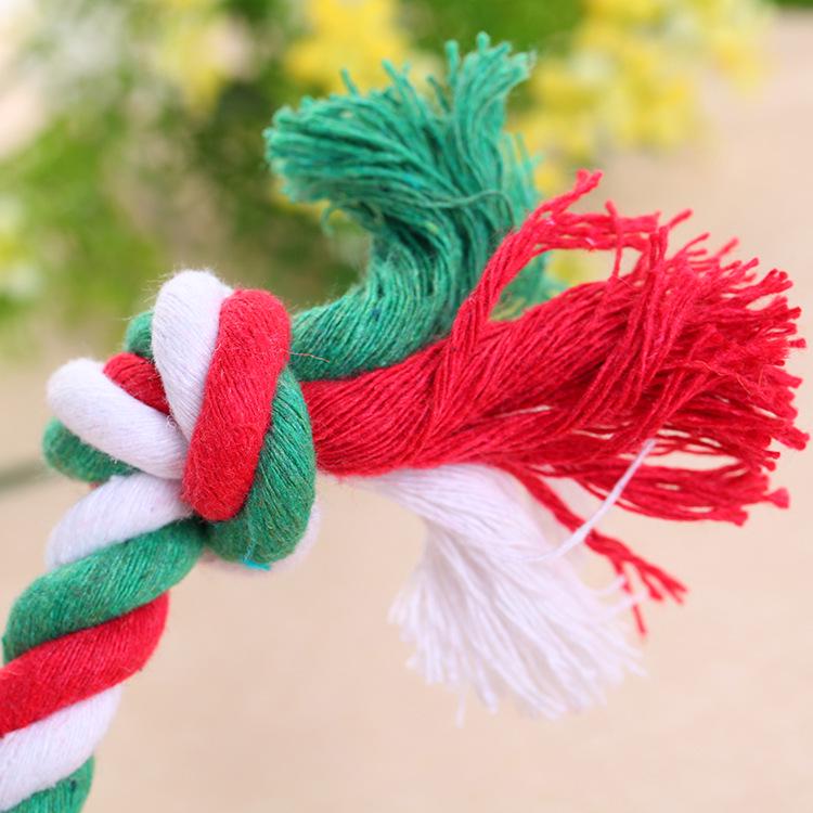 Sisal Rope Toy with Double Knot & Cotton Ball - Teething & Dental Cleaning for Pets, Small Size