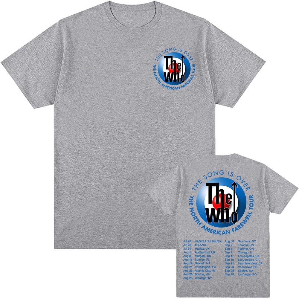 The Who The Song Is Over Tour 2025 T-shirt Graficzny Zespół Rockowy Unisex Streetwear Bawełna Męski Damski T-shirt Nadruk Odzież Koszulka