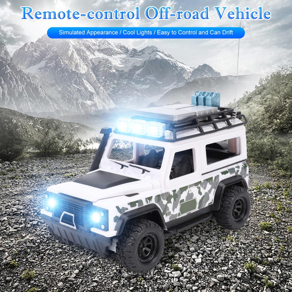 1 24 RC Car, Remote Control Off Road Car for Kids, Electric Climbing Toy Vehicle with LED Lights and Sound, All Terrain
