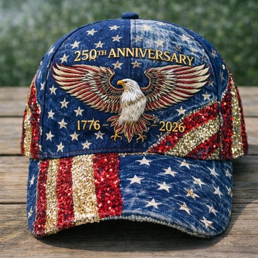 250th Anniversary Hat USA Patriotic Baseball Caps Eagle Embroidered Baseball Hats for Men Women 250 Year Anniversary Cap