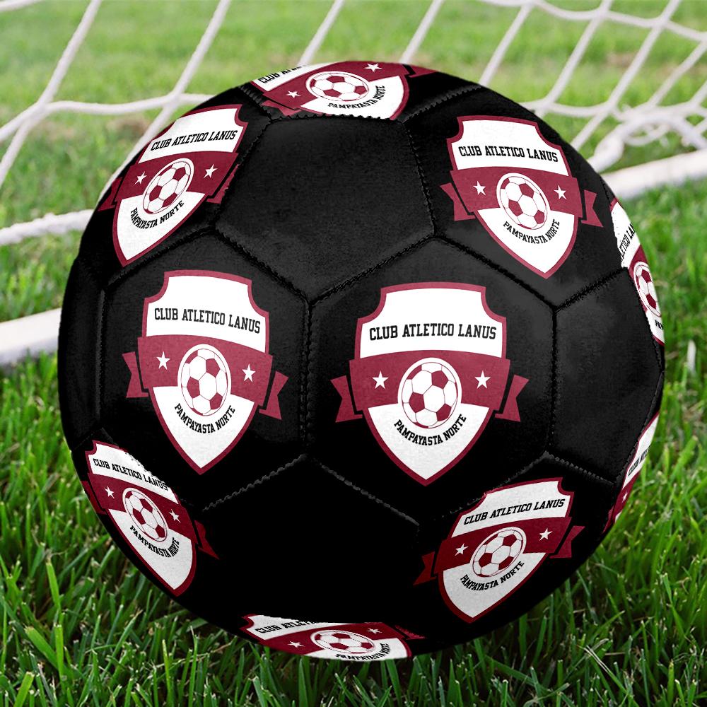 Club Atletico Lanus Size5 Soccer Ball, Colorful, Suitable for All Ages, Machine-stitched, PVC Material, Competition Grade,durable and High Bounce
