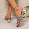 Fashion 2025 Summer New Women's High Heels Slippers Luxury Fashion Terrace Thick Heel Sandals Female Elegant Sequin Design Women's Shoes