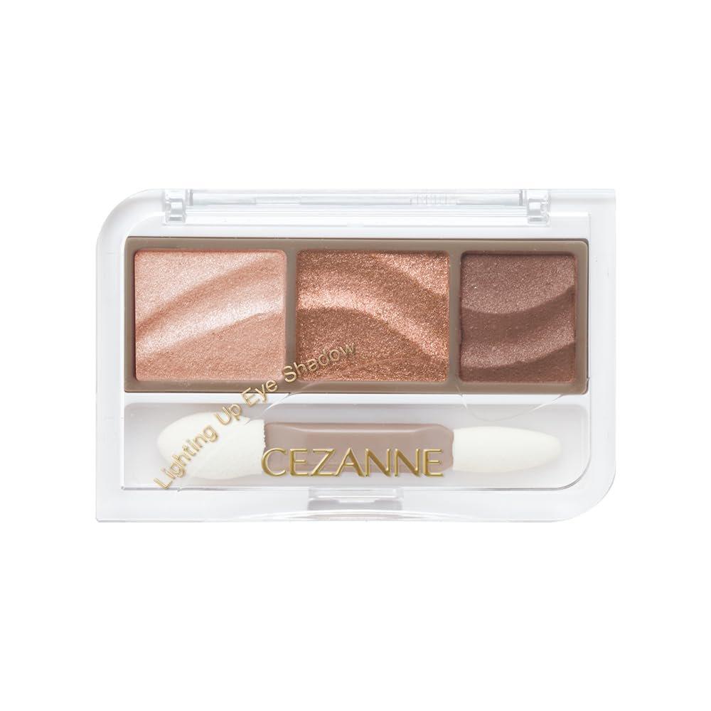 CEZANNE Lighting Up Eyeshadow 04 Baked Brown 3-Color Sheer Shimmer Eye Makeup Palette