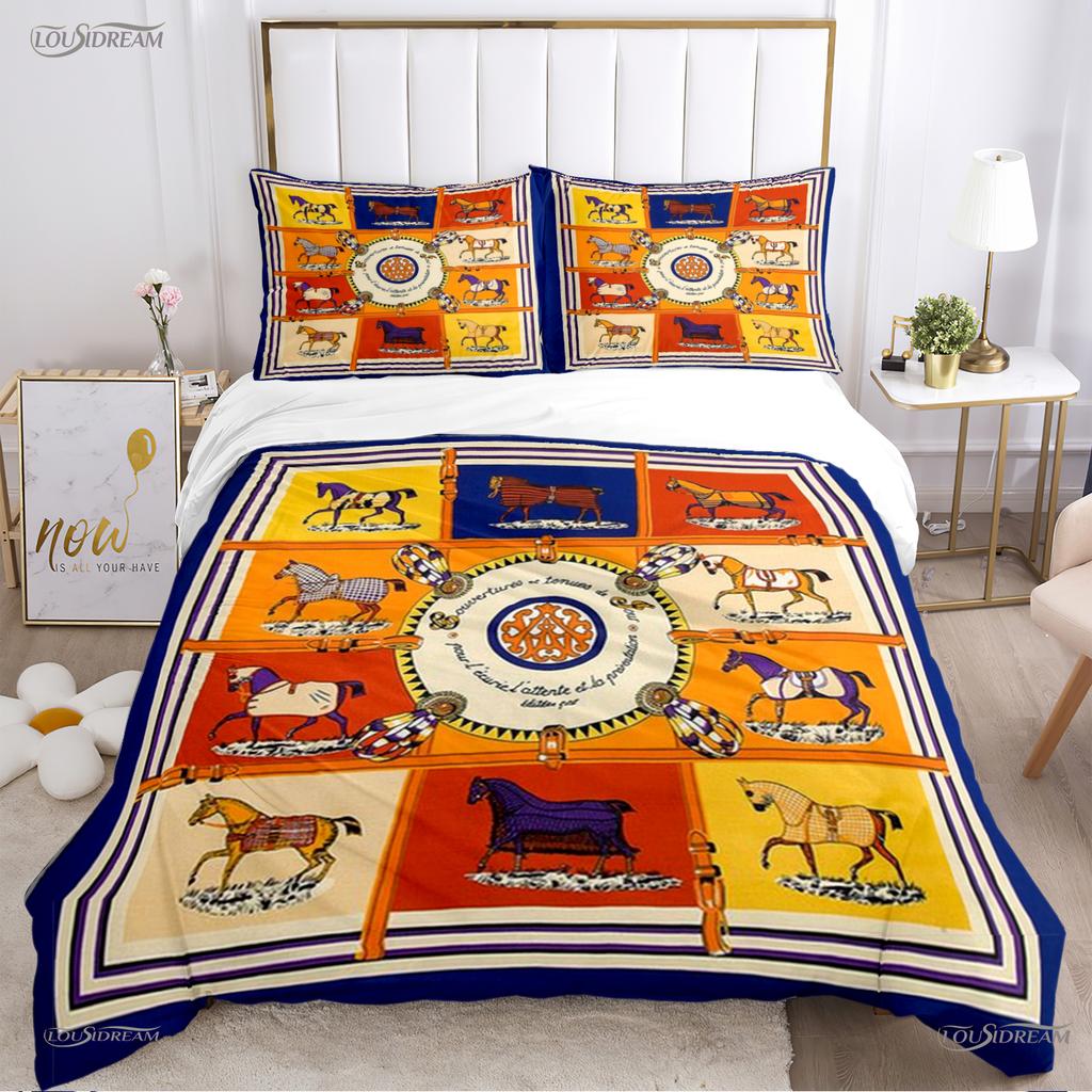Persia Galoping Horse Al Season Duvet High-End Premium Cover Beding Sets Soft Comfortable Quilt Cover plus Pilowcases Ten Single/Double/Quen/King