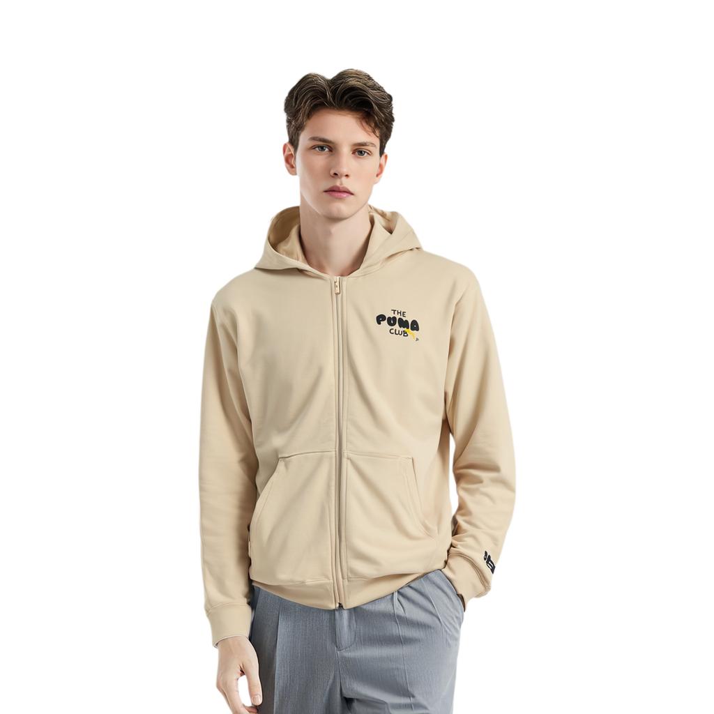 Men's PUMA Club Graphic Jackets Men's Khaki Hooded Moderate Other