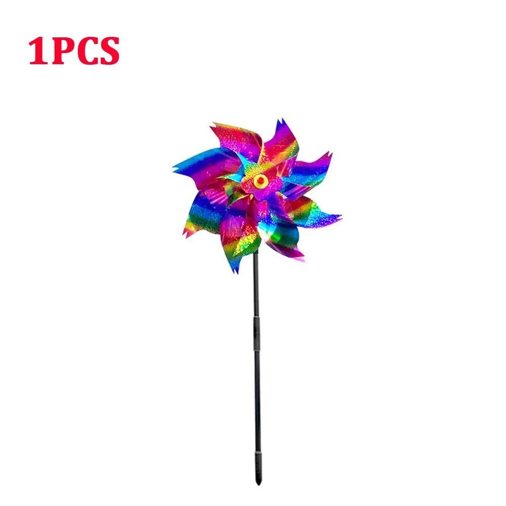 1-3pcs Bird Repeller Windmill Spinner 7/8 Leaves DIY Birds Deterrent Pinwheels for Outdoor Lawn Yard And Garden Home Decorations