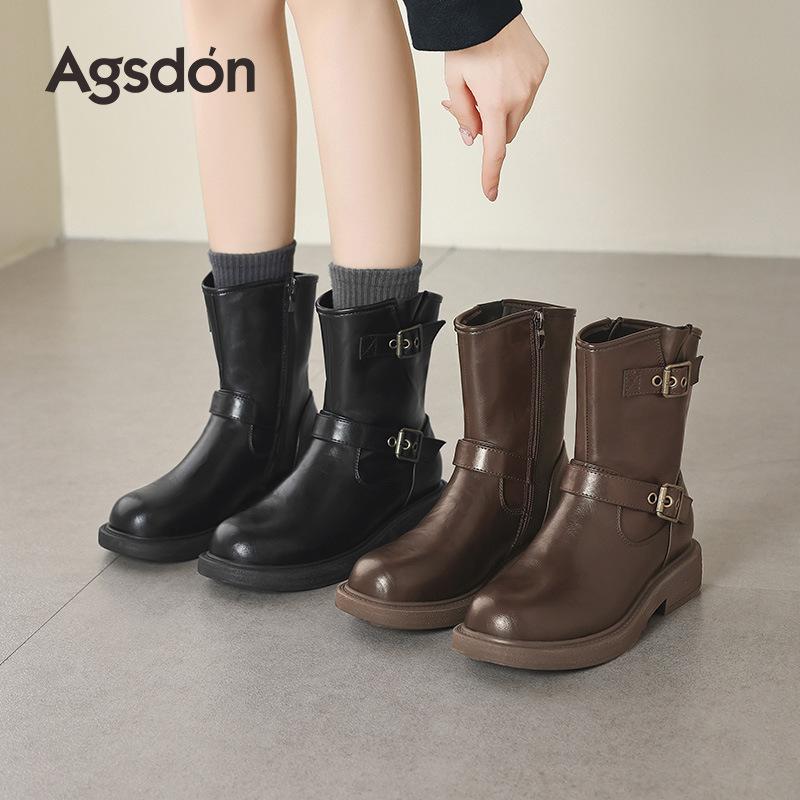 Brown Martin boots new autumn retro British style boots small platform short boots