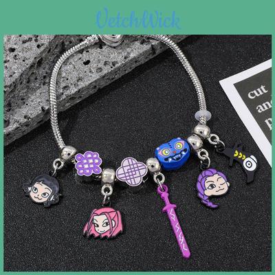 Kpop Demon Hunters Cartoon Jewelry Bracelet With Zinc Alloy Dangle For Women And Men