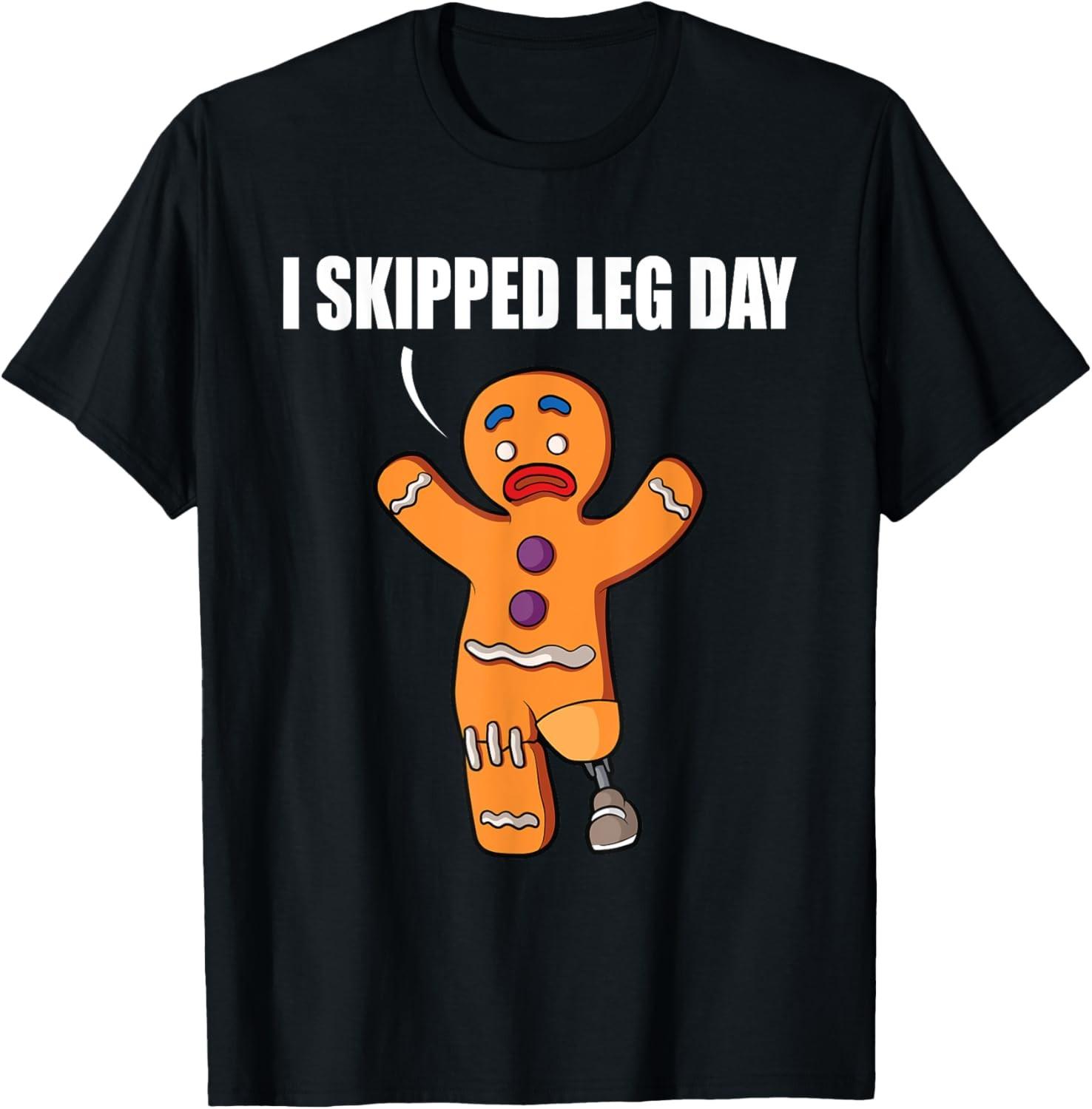 I skipped leg day wheelchair humor amputated leg amputee T-Shirt S разноцветный