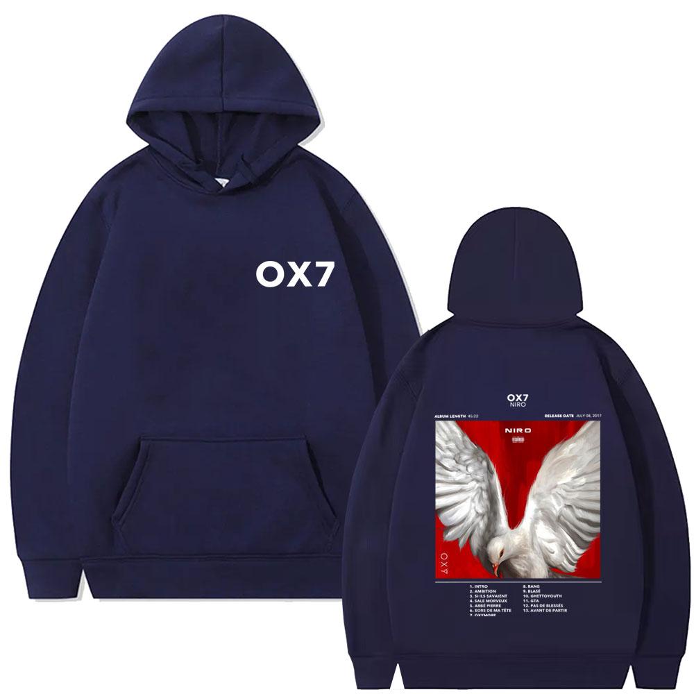 Rapper Niro OX7 Album Graphic Print Hoodie Male Fashion Oversized Pullover Hoodies Men Women Pop Music Hooded Sweatshirt