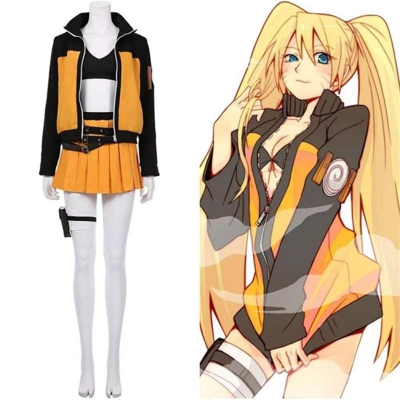 Anime Uzumaki Cosplay Costume Women's Suit Uniform Sexy Suit Halloween Carnival Party Beautiful Dress Set