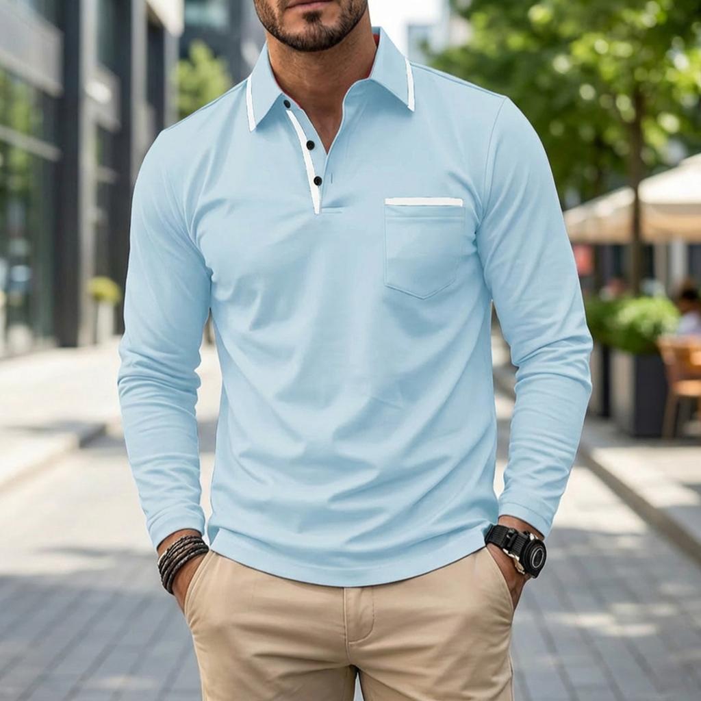 Men's Colorblock Long Sleeve Tops Men's Casual Fashion Long Sleeve Tops
