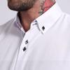 Men's Long-sleeved Stretch Double-breasted Colorblock Business Casual Shirt Outfit Elegante Hombre