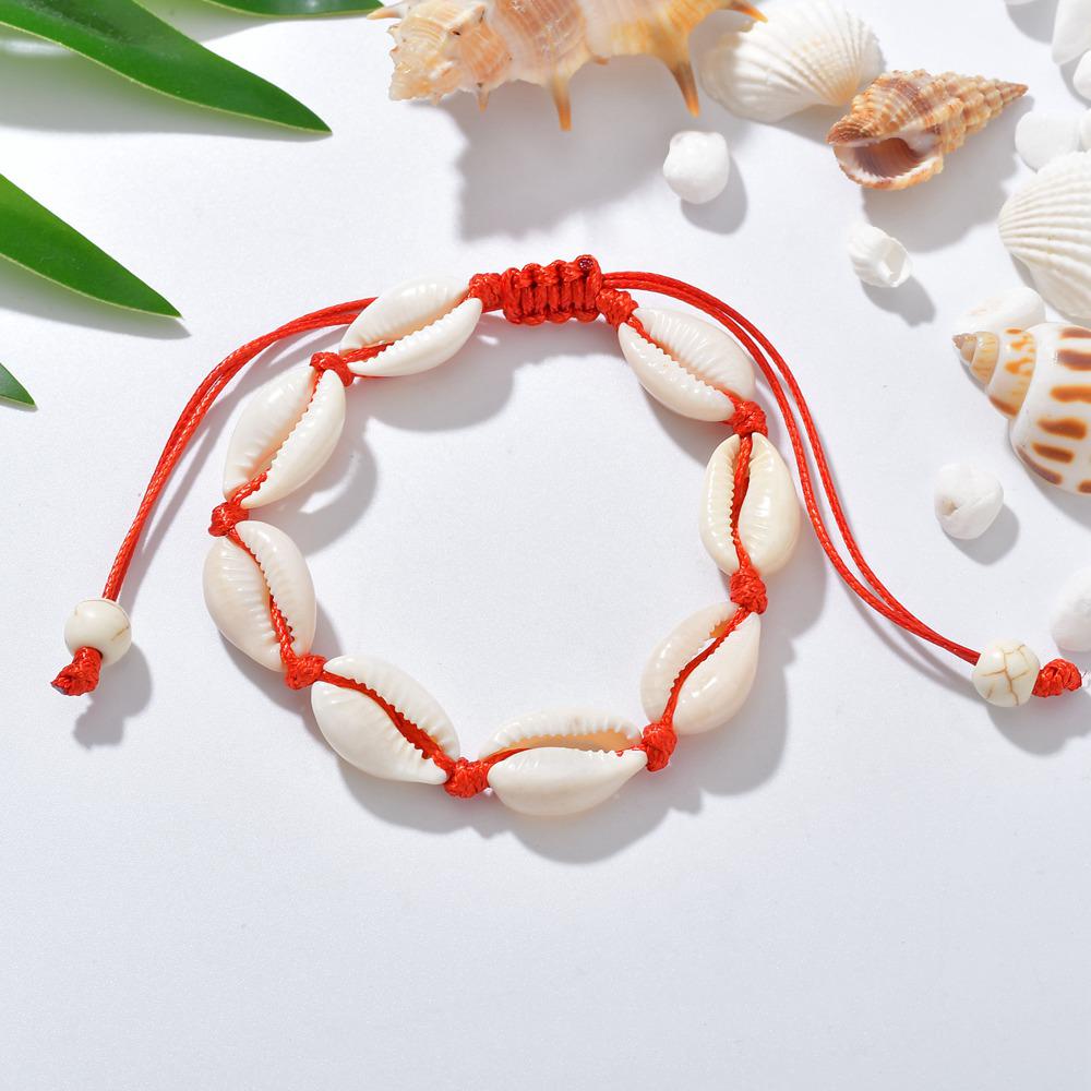 Böhmische Natürliche Muschel-Charm-Armbänder Für Frauen Männer Sommer Sandstrand Handgefertigt Schnur Seilketten Armreif DIY Schmuck