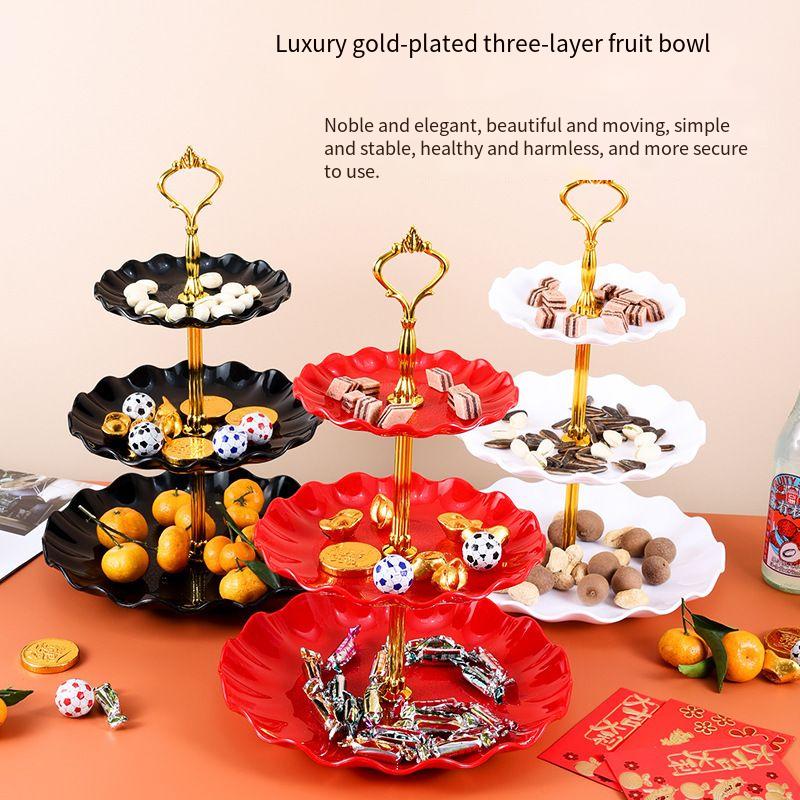 3-stöckiger Cupcake-Ständer, Obsttellerhalter, Desserts, Snacks, Süßigkeiten, Buffetständer, Turm für Weihnachten, Hochzeit, Party, Kuchen, Desserttablett