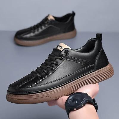 Outdoor Casual Fashion Man Genuine Leather Sneakers Shoes Casual Antiskid Men Shoes Luxury Designer Hiking Handmade Leather