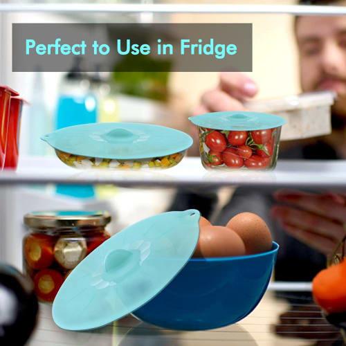 Silicone Food Storage Lids - Silicone Bowl Cover, Pot Lid, BPA-Free Suction Cup Lid, Silicone Microwave Cover, Pot Cover for Cups, Bowls, Pots, Pans,