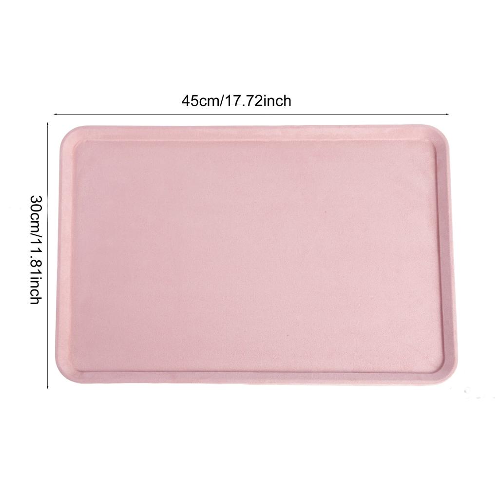 Elegant Pink Velvet Series Jewelry Tray Necklace Bracelet Bangle Earring Ring Display Storage Trays Counter Window Showcase Prop