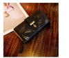 2018 Ladies PU Leather Wallet with Horizontal Zipper & Leaf Design