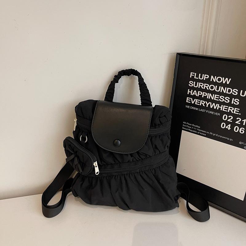 

Корейский ins Тренд Досуг Студенческая Сумка 2025 Новая Мода Универсальный Складной Рюкзак Большая Вместимость Сумка через Плечо 30*9*29 чёрный