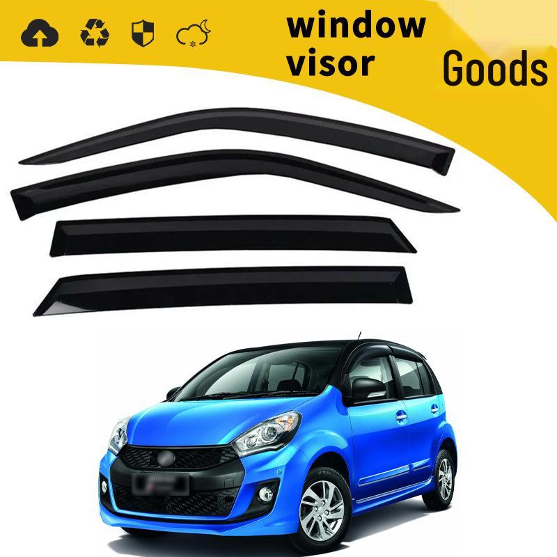 Rain Guards for 04-15 Perodua Myvi: Door Visors, Window Eyebrows, Rain Deflectors & Decorative Modifications