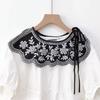 Embroidered Floral Fake Collar Cute Lolita Fake Collar Detachable Blouse False Collar Little Shawl Top for Women