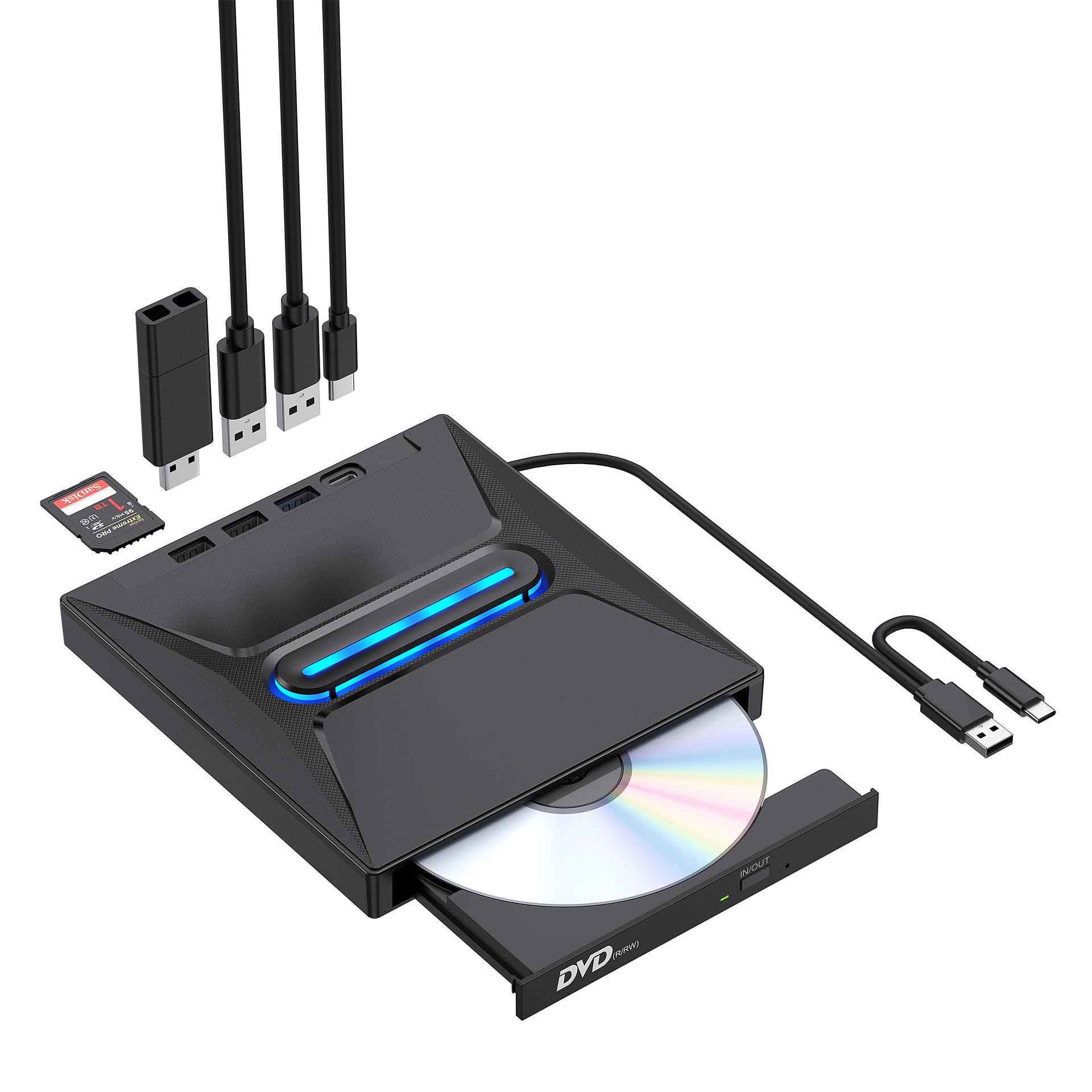 USB/Type-C External Multi-Function DVD Burner with SD/TF Card Support