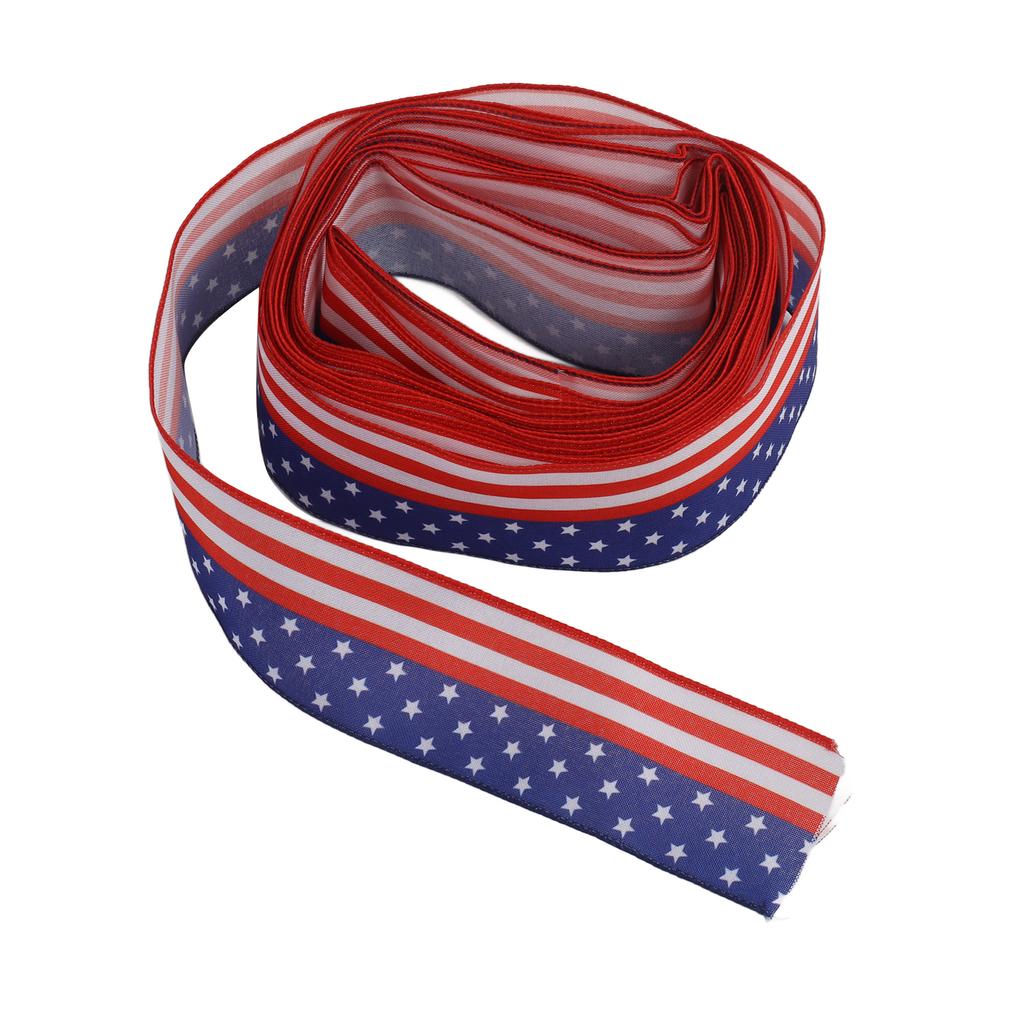 Patriotic Ribbon 6.5cm Width 10m Length 4th of July Independence Day for Decoration