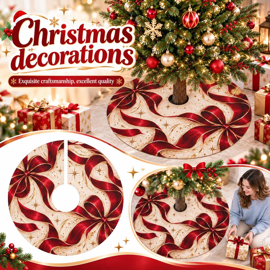 Christmas Tree Skirt Christmas Decoration for Holiday Party Home Indoor Display