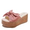 Fashion Women Slippers 2024 New Sweet Butterfly Dew Toes Summer Sexy Flower High Heel Women Slide Wedge Shoes