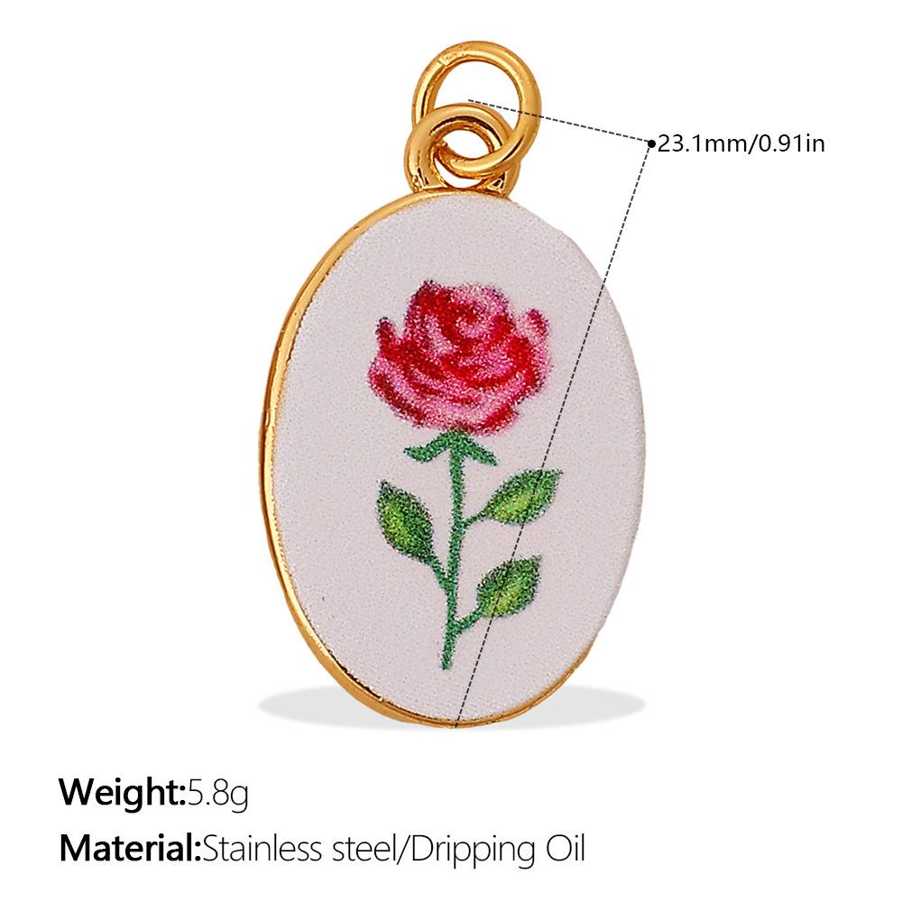 Fashion Enamel Round Brand Pendant Mama Strawberry Love Shape Exquisite Small Pendant