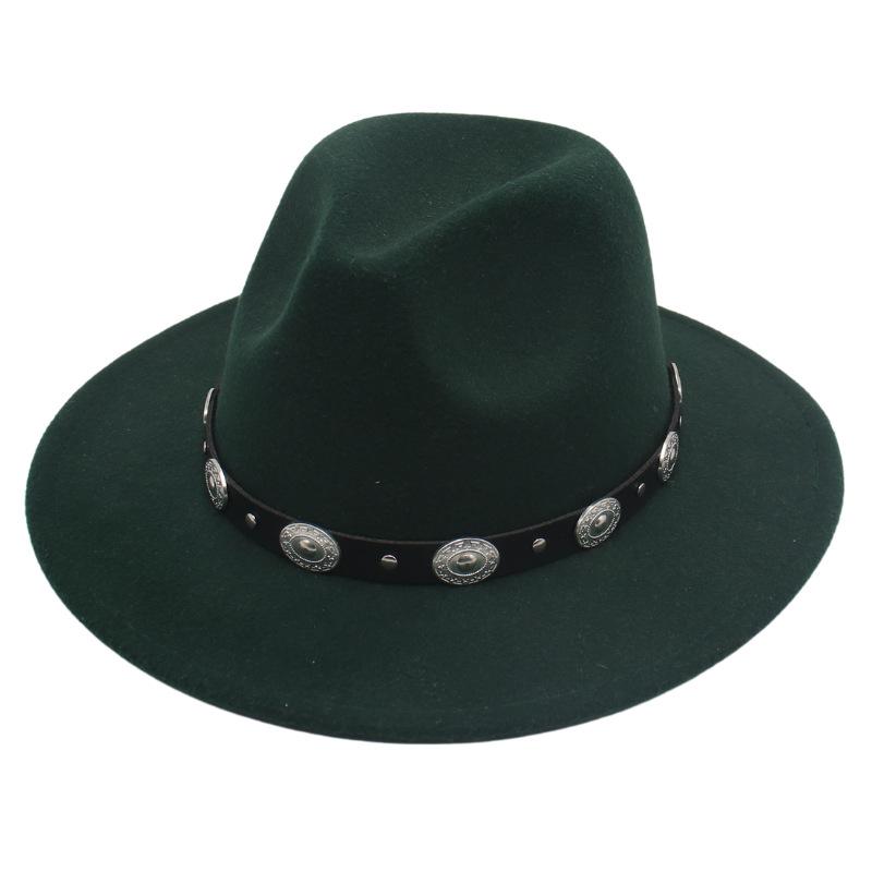 Kapelusz jazzowy Metalowy dysk Małe akcesoria do paska Męski i damski kapelusz fedora Kapelusz filcowy