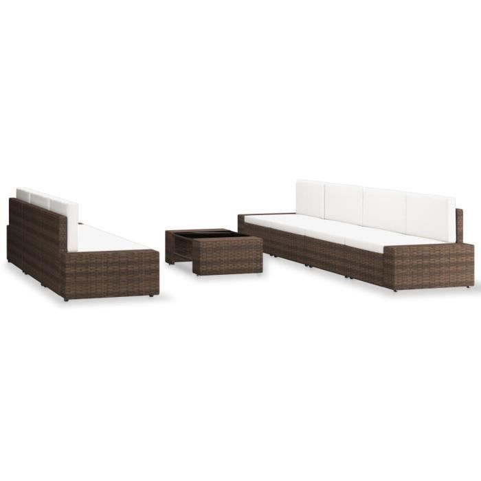 VidaXL Garden Furniture Set 8 Pcs Woven Resin Brown