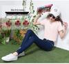 Tmavě modré dámské skinny džíny s nízkým pasem ve stylu korejském, strečové, slim fit
