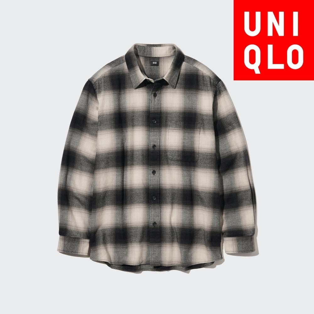 

Фланелевая рубашка в клетку UNIQLO с длинными рукавами, стандартный воротник F