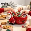 Christmas Themed Home Accent Santa Claus Candy Bowl, Resin Desktop Organizer, Decorative Fruit Dish, Storage Tray Creative Bowl for Tabletop