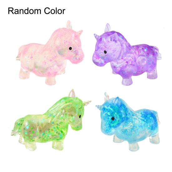 Mini Horse Squeeze Toy Stress Relief Clear Glitter Horse Stress Sugar Ball Sensory Toy Decompression Fidget Toy Party Favors