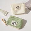1Pcs Women's Small Matcha Green Makeup Bag Portable Coin Purse Commuter Lipstick Headphones Storage Bag Double Canvas Chain Key Case